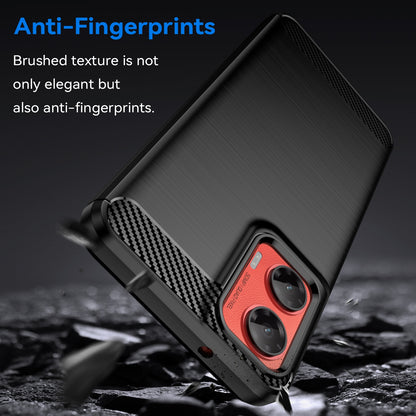 Motorola Moto G35 5G Carbon Fibre Brushed Texture TPU Protective Phone Case Shockproof Slim Cover