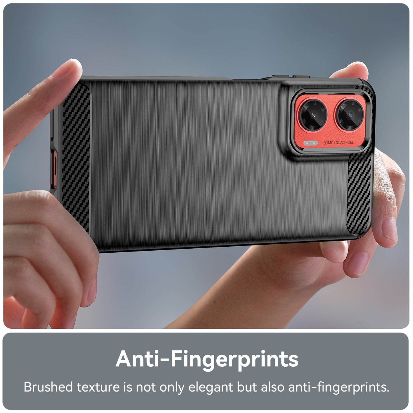 Motorola Moto G35 5G Carbon Fibre Brushed Texture TPU Protective Phone Case Shockproof Slim Cover