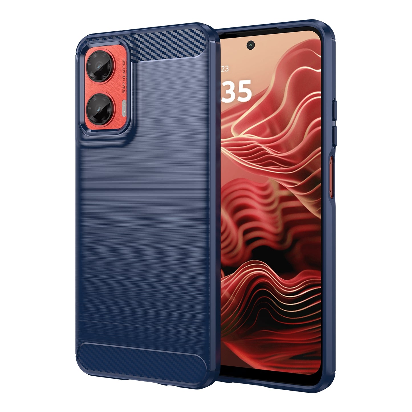Motorola Moto G35 5G Carbon Fibre Brushed Texture TPU Protective Phone Case Shockproof Slim Cover