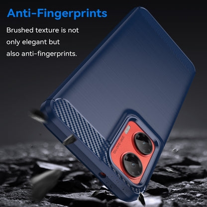 Motorola Moto G35 5G Carbon Fibre Brushed Texture TPU Protective Phone Case Shockproof Slim Cover