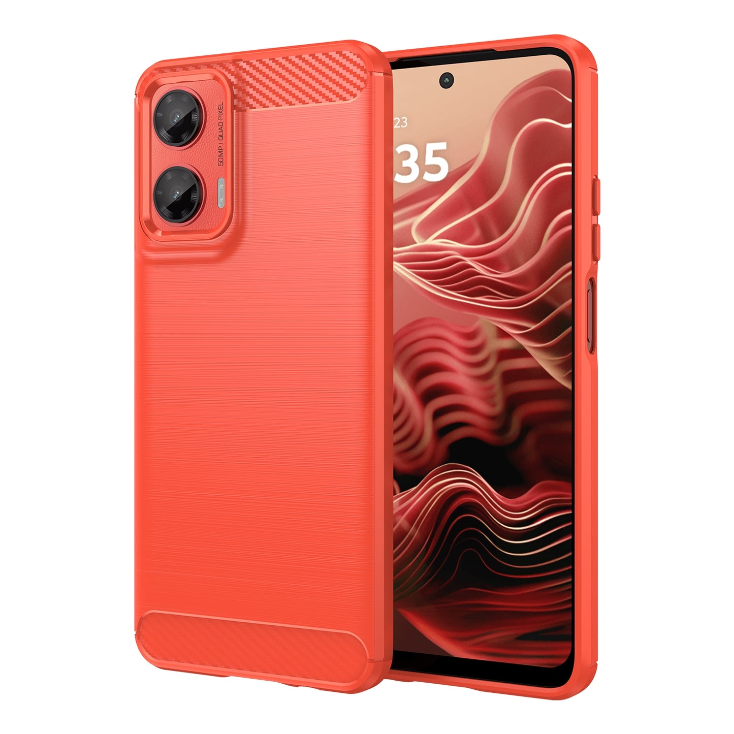 Motorola Moto G35 5G Carbon Fibre Brushed Texture TPU Protective Phone Case Shockproof Slim Cover