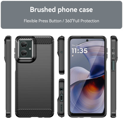 Motorola Moto G55 5G Carbon Fibre Brushed Texture TPU Protective Phone Case Shockproof Slim Cover