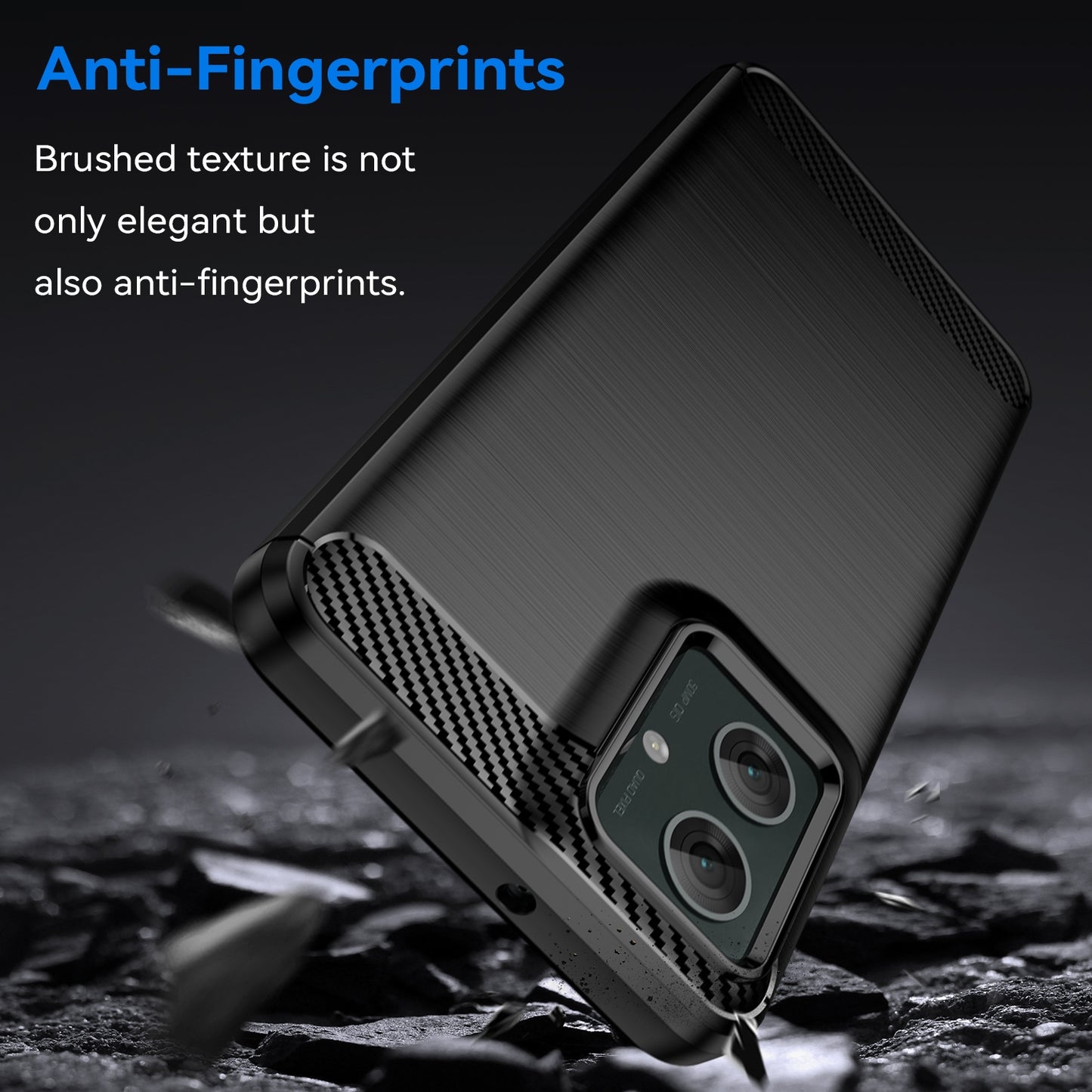 Motorola Moto G55 5G Carbon Fibre Brushed Texture TPU Protective Phone Case Shockproof Slim Cover