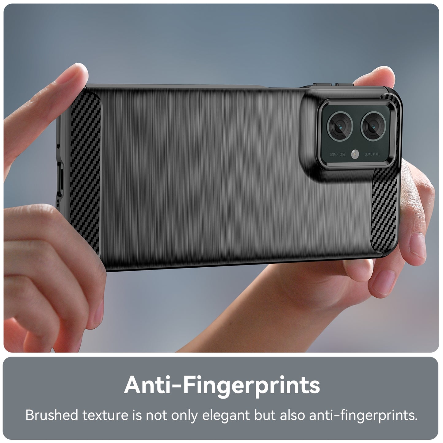 Motorola Moto G55 5G Carbon Fiber Brushed Texture TPU Protective Phone Case Shockproof Slim Cover