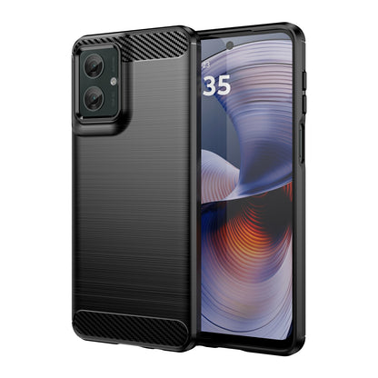 Motorola Moto G55 5G Carbon Fiber Brushed Texture TPU Protective Phone Case Shockproof Slim Cover