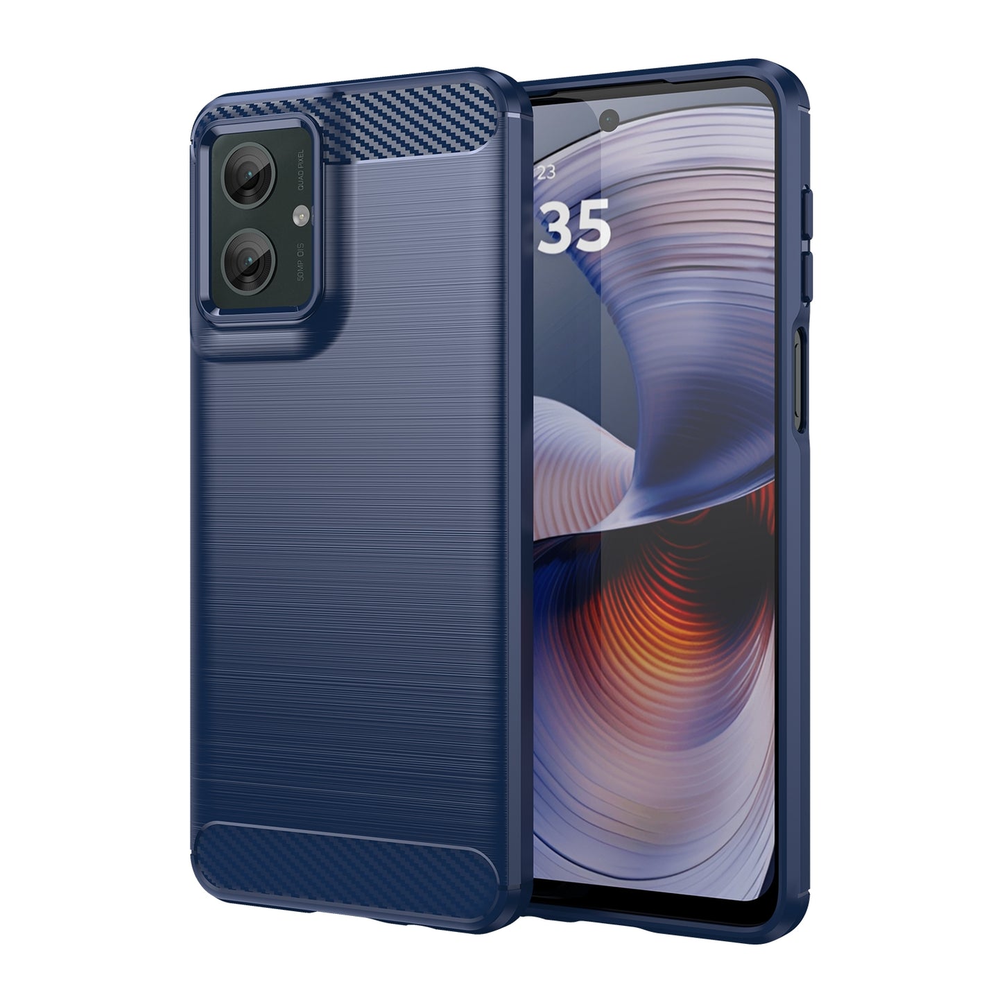 Motorola Moto G55 5G Carbon Fibre Brushed Texture TPU Protective Phone Case Shockproof Slim Cover