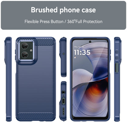 Motorola Moto G55 5G Carbon Fiber Brushed Texture TPU Protective Phone Case Shockproof Slim Cover