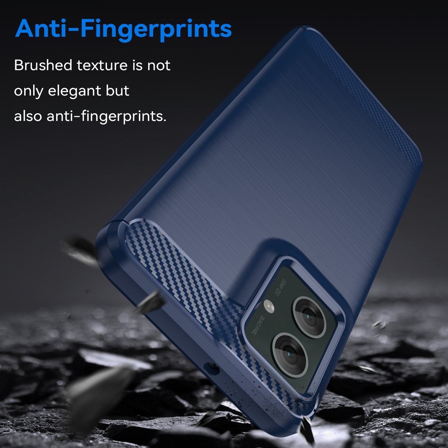Motorola Moto G55 5G Carbon Fiber Brushed Texture TPU Protective Phone Case Shockproof Slim Cover