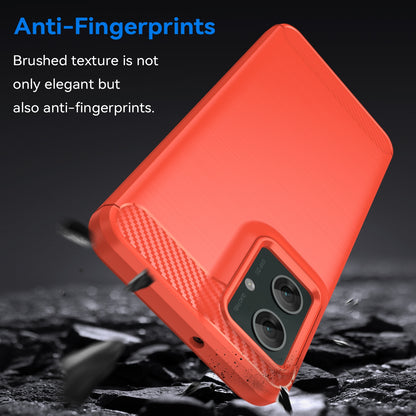 Motorola Moto G55 5G Carbon Fiber Brushed Texture TPU Protective Phone Case Shockproof Slim Cover