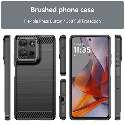 Motorola Moto G75 5G Carbon Fibre Brushed Texture TPU Protective Phone Case Shockproof Slim Cover