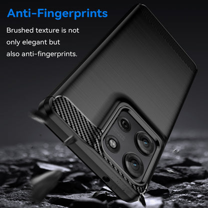 Motorola Moto G75 5G Carbon Fibre Brushed Texture TPU Protective Phone Case Shockproof Slim Cover
