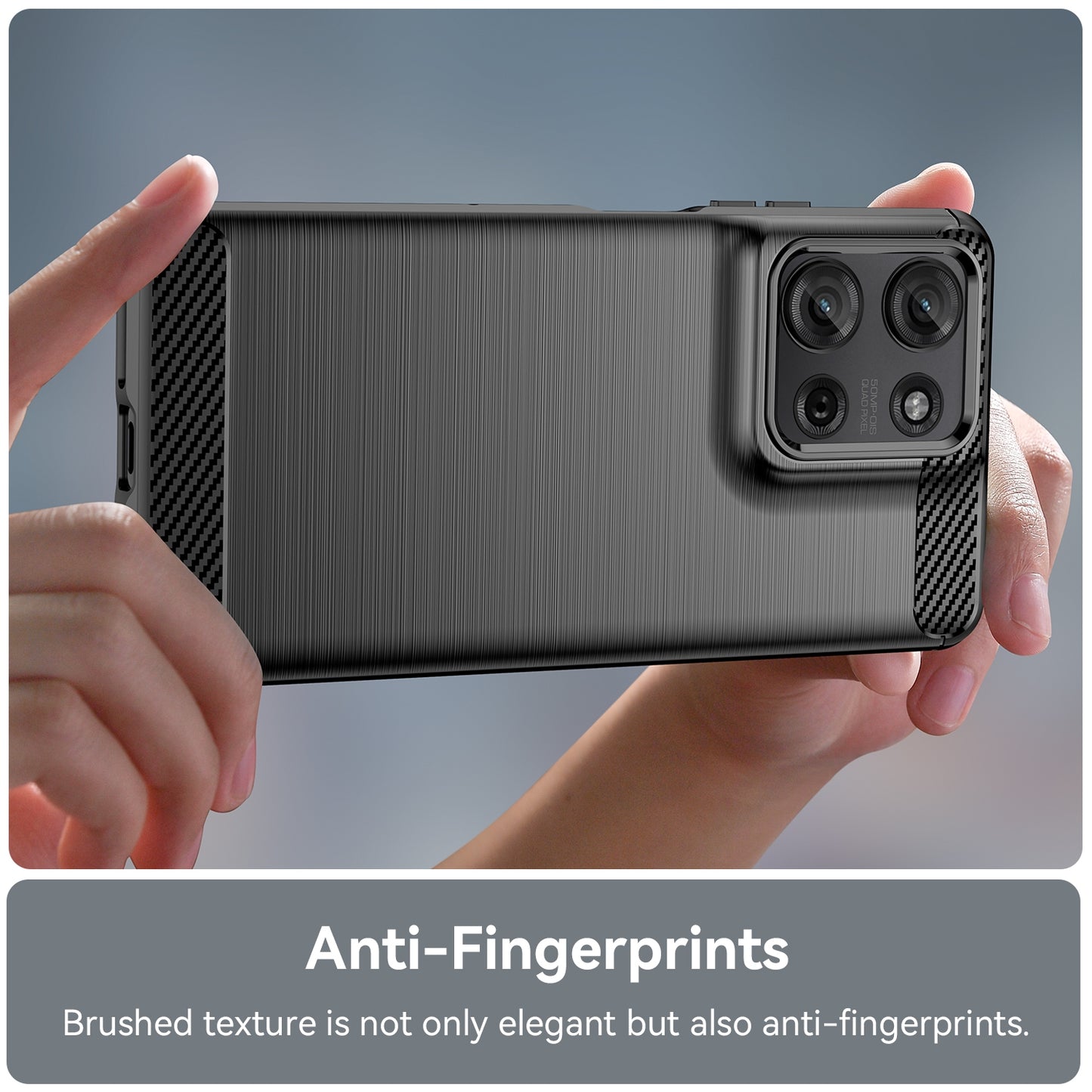 Motorola Moto G75 5G Carbon Fibre Brushed Texture TPU Protective Phone Case Shockproof Slim Cover