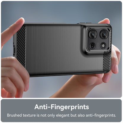 Motorola Moto G75 5G Carbon Fiber Brushed Texture TPU Protective Phone Case Shockproof Slim Cover