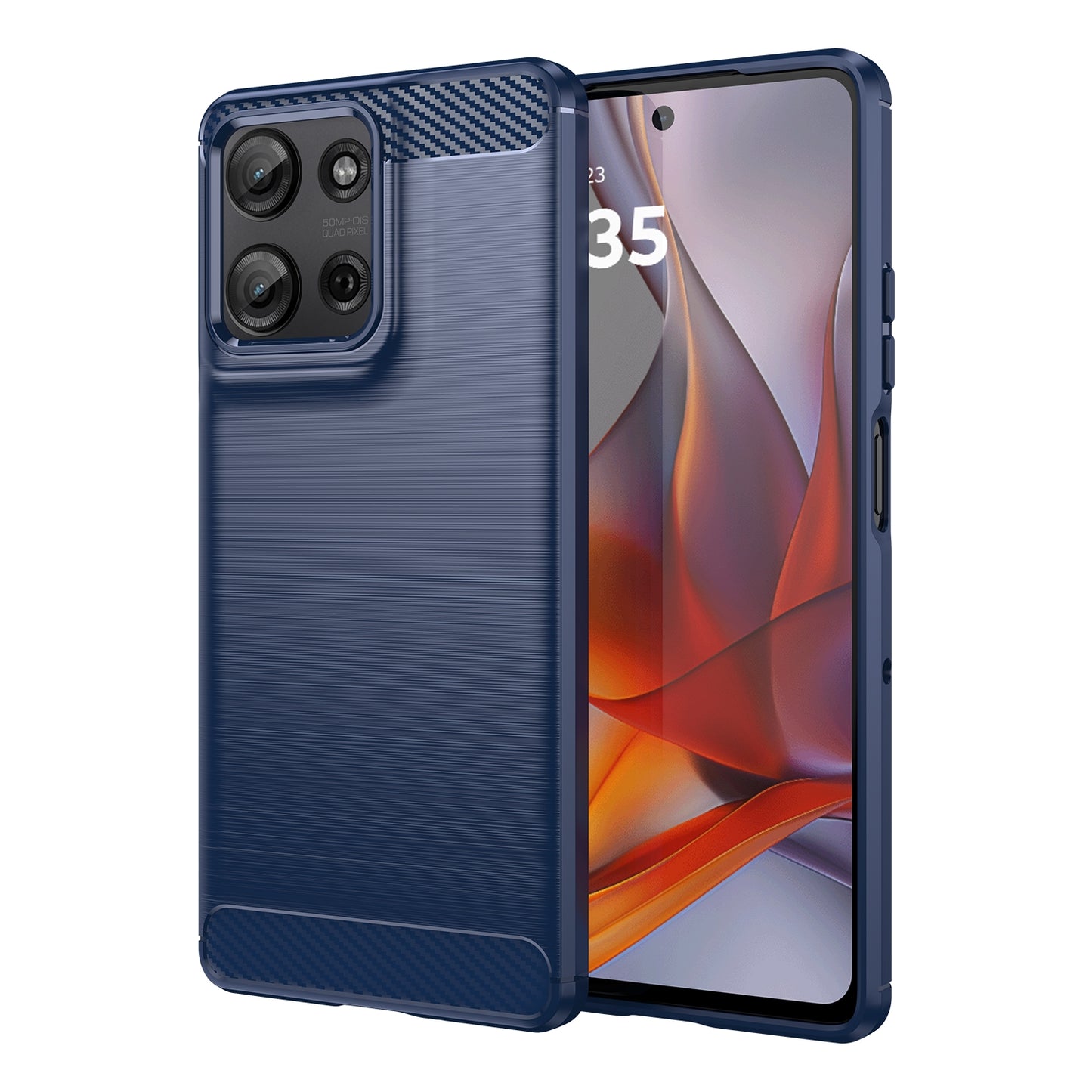 Motorola Moto G75 5G Carbon Fibre Brushed Texture TPU Protective Phone Case Shockproof Slim Cover