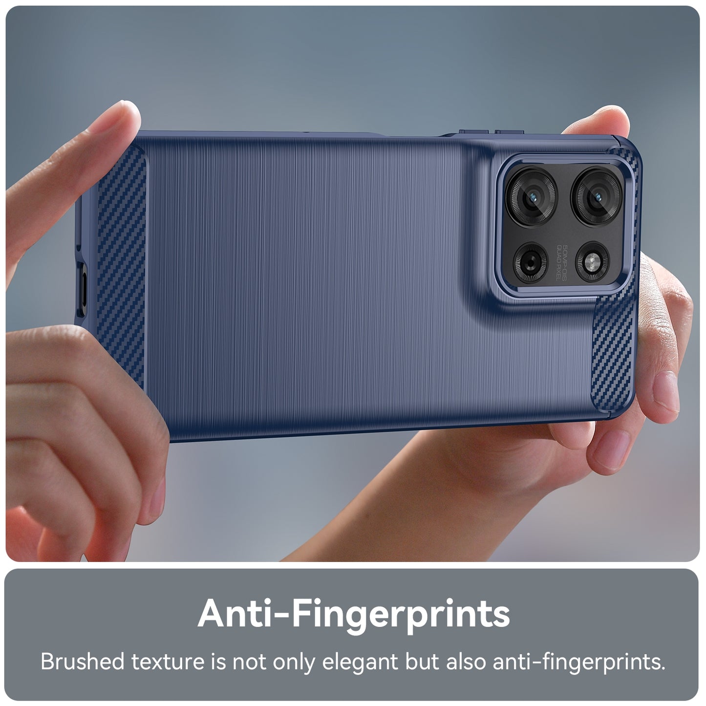 Motorola Moto G75 5G Carbon Fibre Brushed Texture TPU Protective Phone Case Shockproof Slim Cover