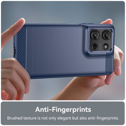 Motorola Moto G75 5G Carbon Fiber Brushed Texture TPU Protective Phone Case Shockproof Slim Cover