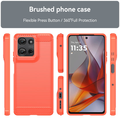 Motorola Moto G75 5G Carbon Fiber Brushed Texture TPU Protective Phone Case Shockproof Slim Cover