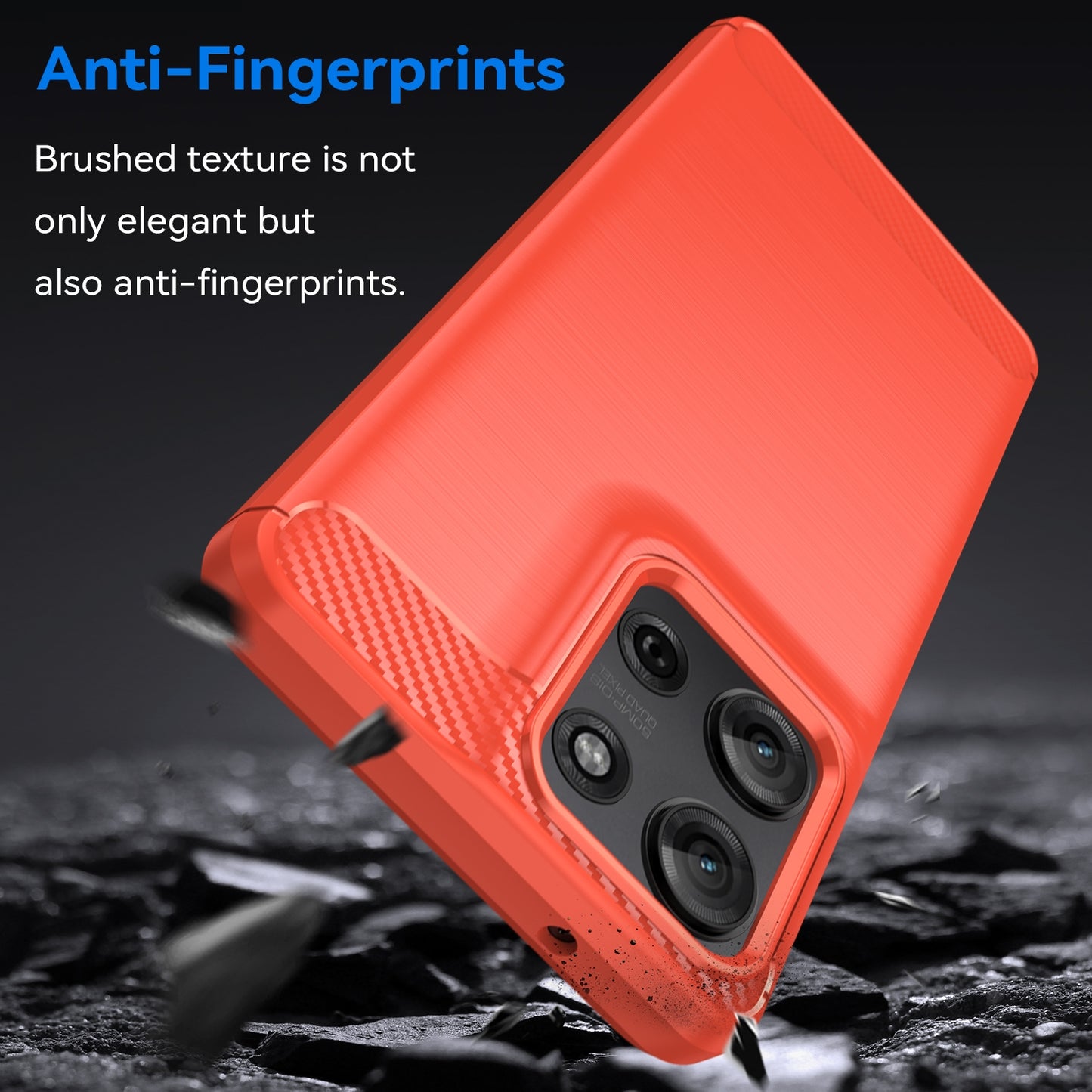 Motorola Moto G75 5G Carbon Fibre Brushed Texture TPU Protective Phone Case Shockproof Slim Cover