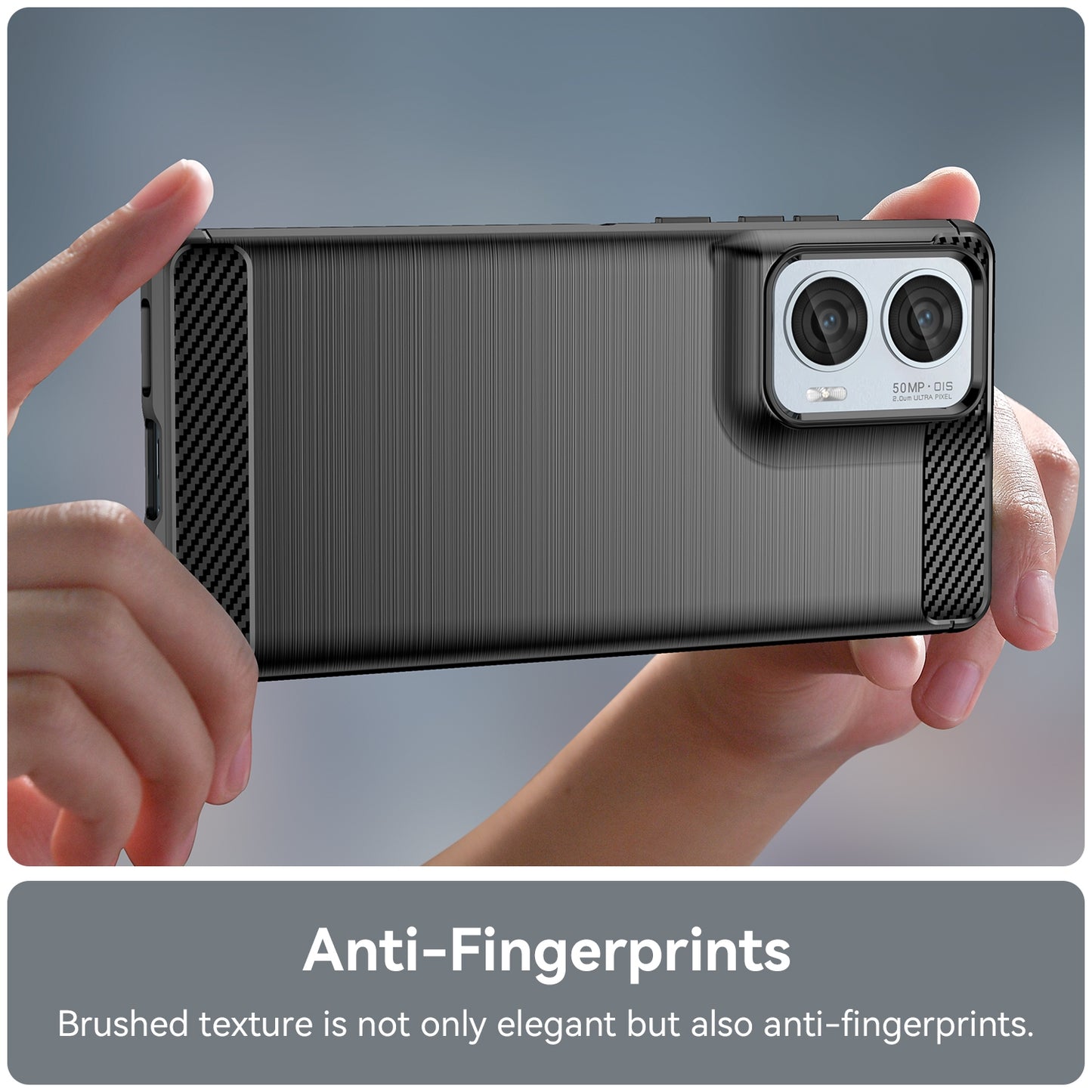 Motorola Moto G85 Carbon Fibre Brushed Texture TPU Protective Phone Case Shockproof Slim Cover