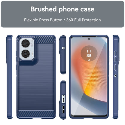 Motorola Moto G85 Carbon Fibre Brushed Texture TPU Protective Phone Case Shockproof Slim Cover