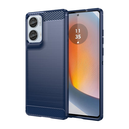 Motorola Moto G85 Carbon Fiber Brushed Texture TPU Protective Phone Case Shockproof Slim Cover