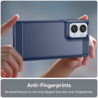 Motorola Moto G85 Carbon Fibre Brushed Texture TPU Protective Phone Case Shockproof Slim Cover