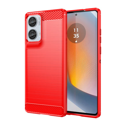 Motorola S50 Neo Carbon Fiber Brushed Texture TPU Protective Phone Case Shockproof Slim Cover