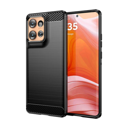 Motorola Edge 50 Carbon Fibre Brushed Texture TPU Protective Phone Case Shockproof Slim Cover
