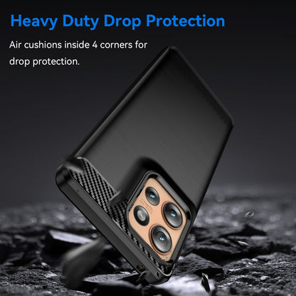 Motorola Edge 50 Carbon Fibre Brushed Texture TPU Protective Phone Case Shockproof Slim Cover