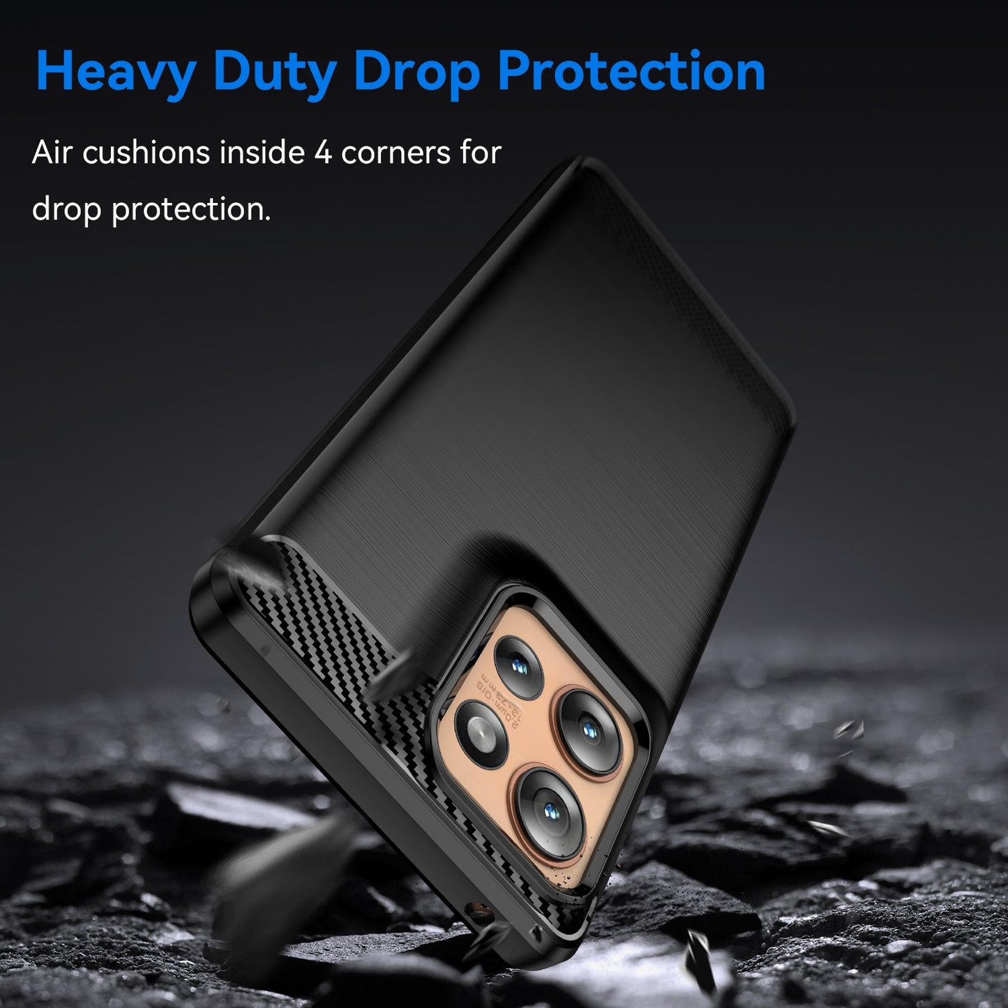 Motorola Edge 50 Carbon Fiber Brushed Texture TPU Protective Phone Case Shockproof Slim Cover