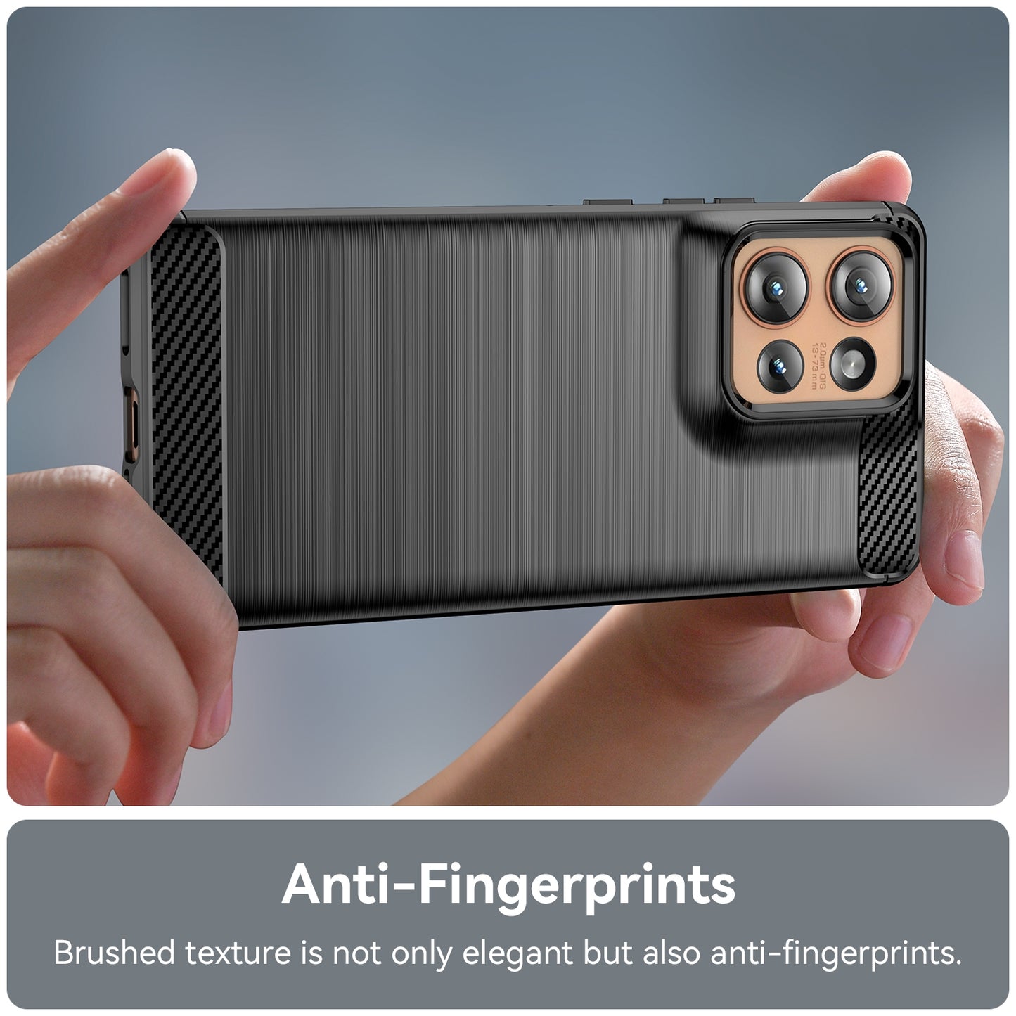 Motorola Edge 50 Carbon Fiber Brushed Texture TPU Protective Phone Case Shockproof Slim Cover
