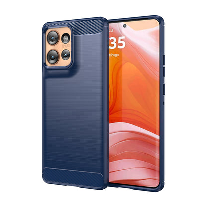 Motorola Edge 50 Carbon Fibre Brushed Texture TPU Protective Phone Case Shockproof Slim Cover