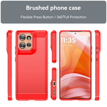 Motorola Edge 50 Carbon Fibre Brushed Texture TPU Protective Phone Case Shockproof Slim Cover