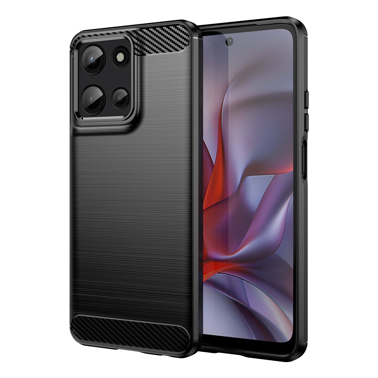 Motorola Moto G 5G 2025 Carbon Fibre Brushed Texture TPU Protective Phone Case Shockproof Slim Cover
