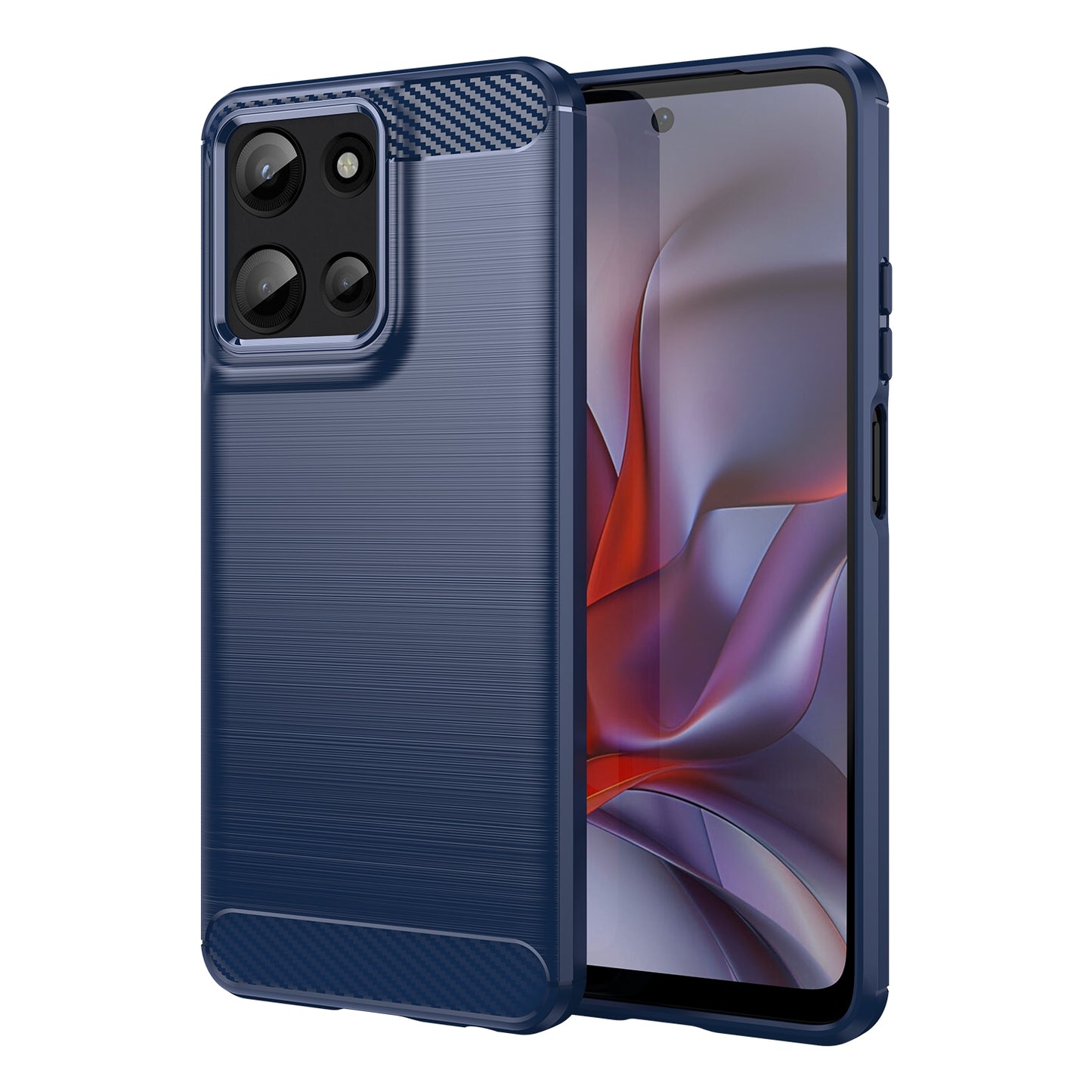 Motorola Moto G 5G 2025 Carbon Fibre Brushed Texture TPU Protective Phone Case Shockproof Slim Cover