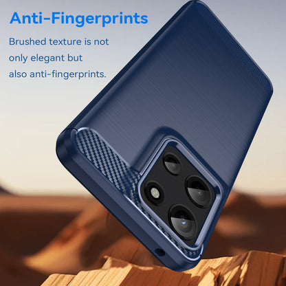 Motorola Moto G 5G 2025 Carbon Fiber Brushed Texture TPU Protective Phone Case Shockproof Slim Cover