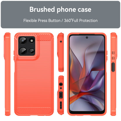 Motorola Moto G 5G 2025 Carbon Fibre Brushed Texture TPU Protective Phone Case Shockproof Slim Cover