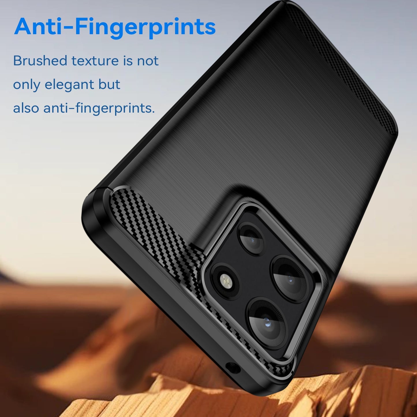 Motorola Moto G Play 2025 Carbon Fiber Brushed Texture TPU Protective Phone Case Shockproof Slim Cover