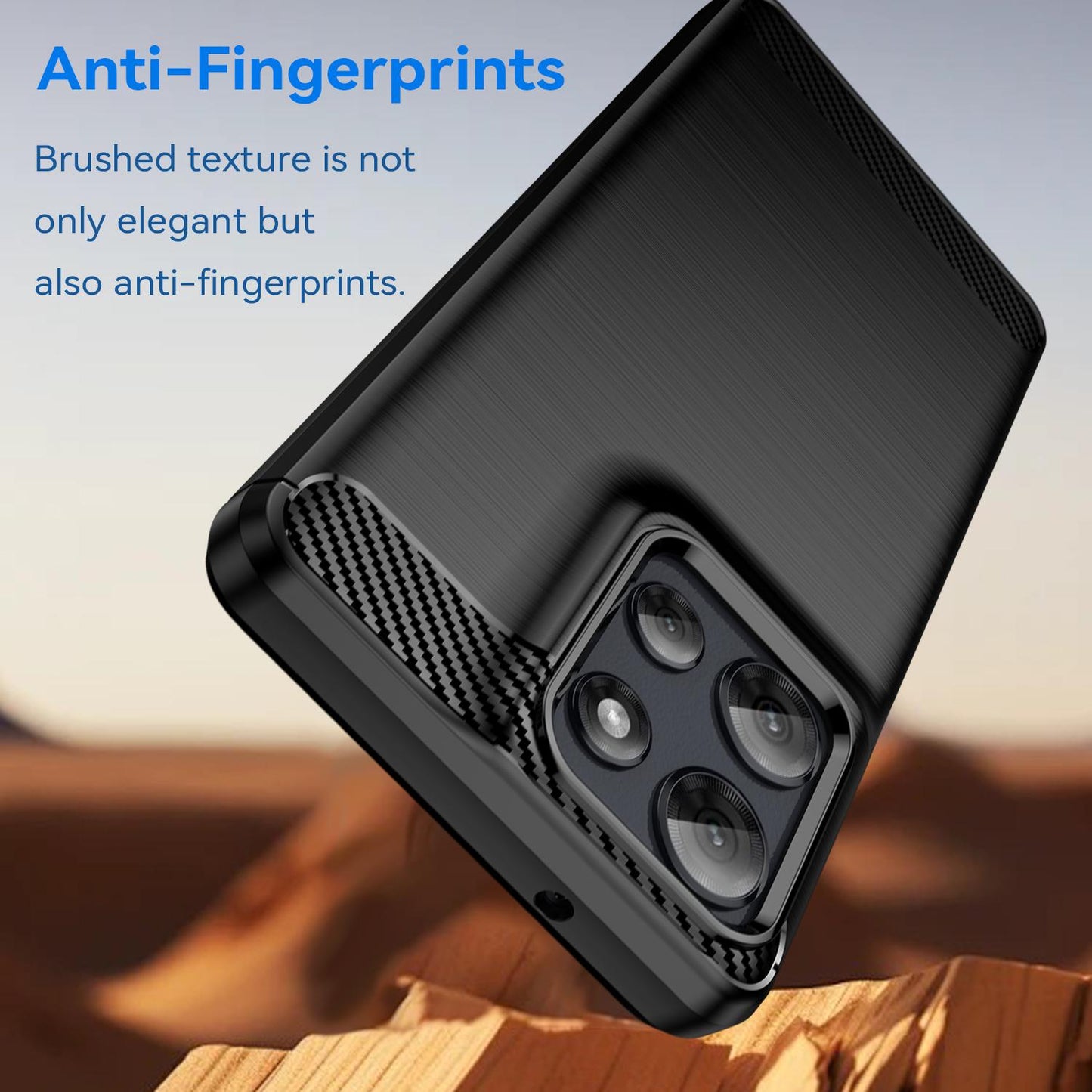 Motorola Moto G Power 2025 Carbon Fiber Brushed Texture TPU Protective Phone Case Shockproof Slim Cover