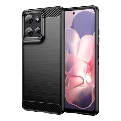 Motorola Moto G Power 2025 Carbon Fiber Brushed Texture TPU Protective Phone Case Shockproof Slim Cover