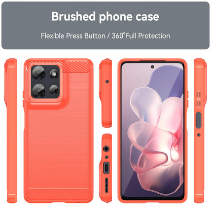 Motorola Moto G Power 2025 Carbon Fiber Brushed Texture TPU Protective Phone Case Shockproof Slim Cover