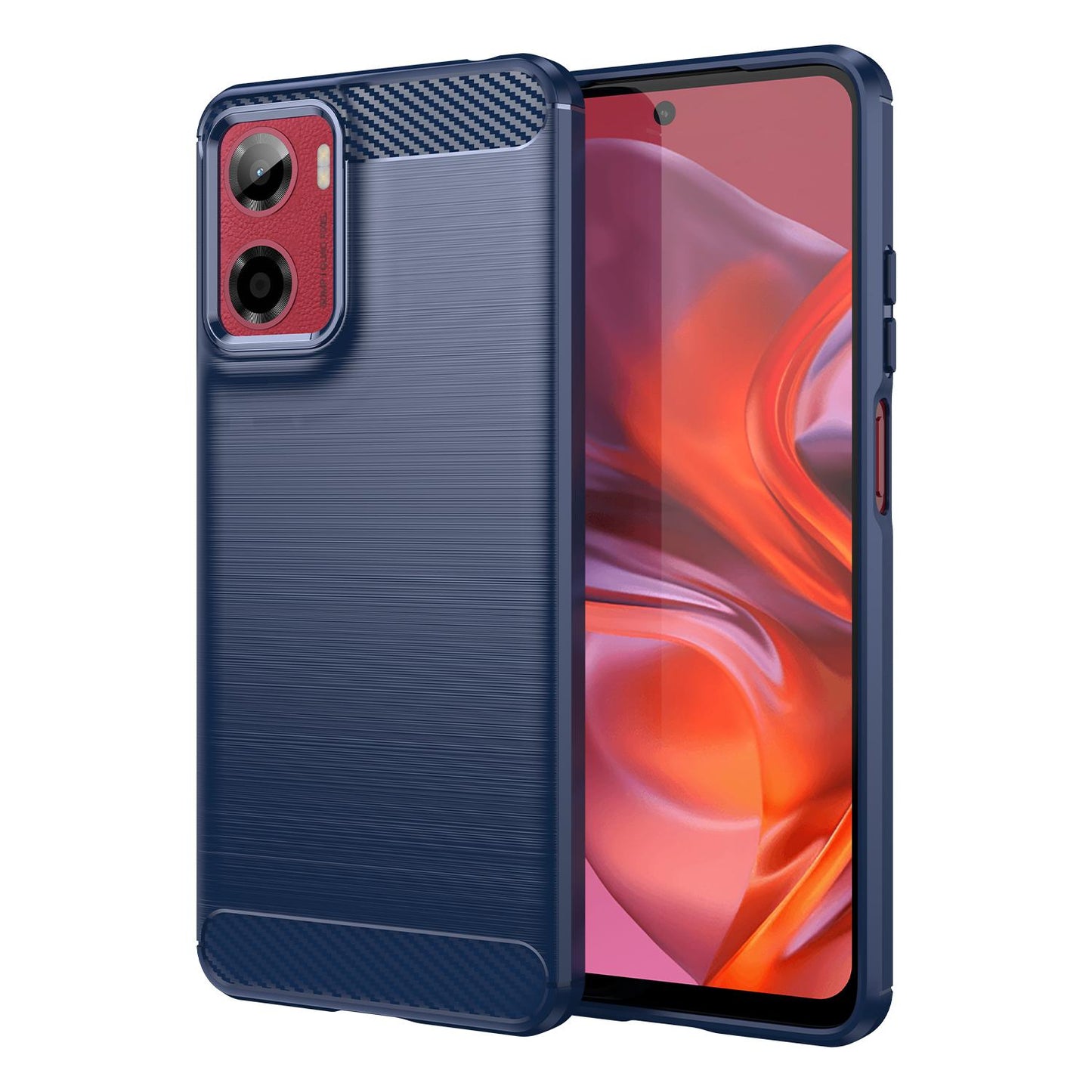 Motorola Moto E15 Carbon Fibre Brushed Texture TPU Protective Phone Case Shockproof Slim Cover