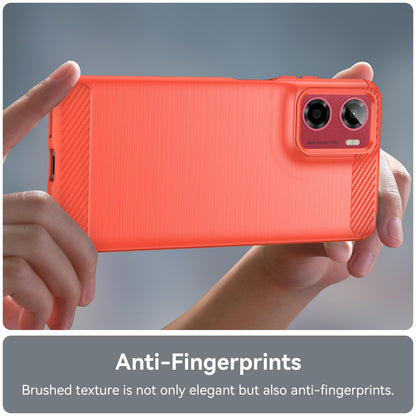 Motorola Moto E15 Carbon Fibre Brushed Texture TPU Protective Phone Case Shockproof Slim Cover