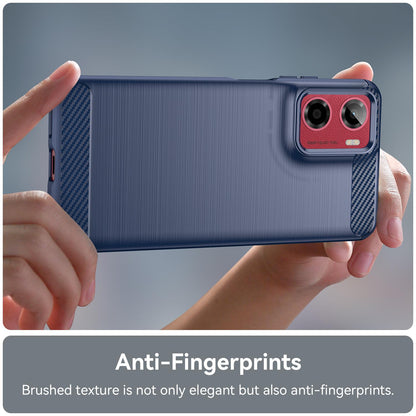 Motorola Moto G05 Carbon Fiber Brushed Texture TPU Protective Phone Case Shockproof Slim Cover
