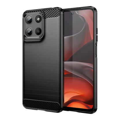 Motorola Moto G15 Carbon Fibre Brushed Texture TPU Protective Phone Case Shockproof Slim Cover