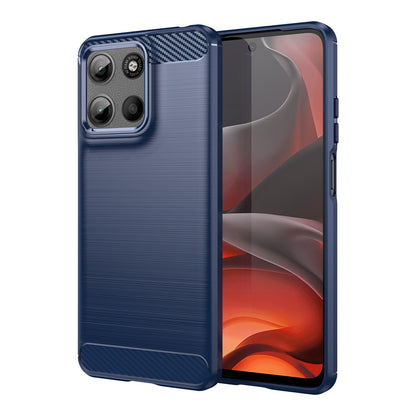 Motorola Moto G15 Carbon Fibre Brushed Texture TPU Protective Phone Case Shockproof Slim Cover