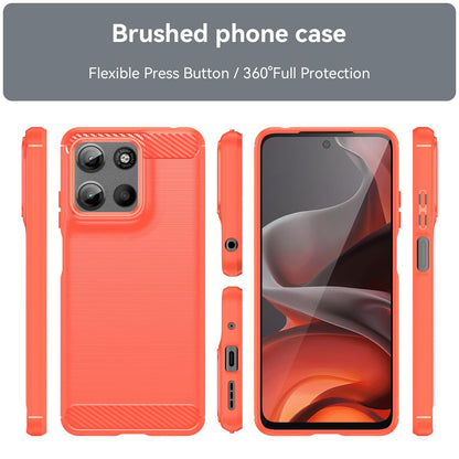 Motorola Moto G15 Carbon Fibre Brushed Texture TPU Protective Phone Case Shockproof Slim Cover