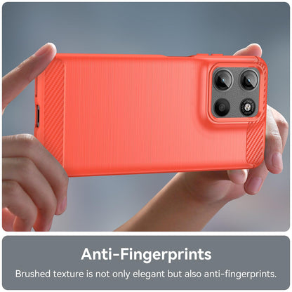 Motorola Moto G15 Carbon Fibre Brushed Texture TPU Protective Phone Case Shockproof Slim Cover