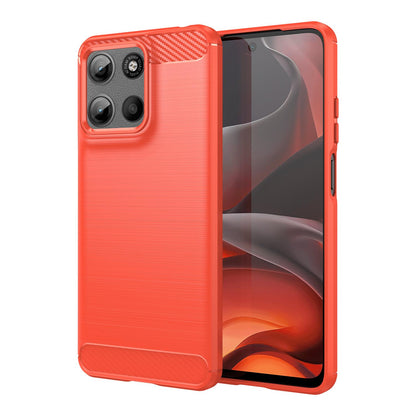 Motorola Moto G15 Carbon Fiber Brushed Texture TPU Protective Phone Case Shockproof Slim Cover