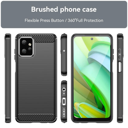 Motorola Moto G Power 2023 Carbon Fibre Brushed Texture TPU Protective Phone Case Shockproof Slim Cover